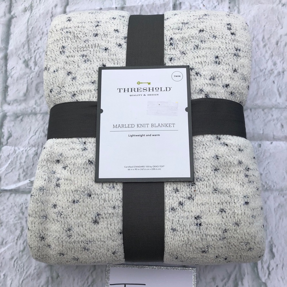 Threshold Twin Marled Knit Blanket